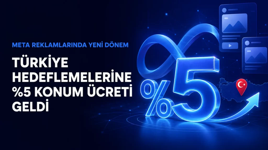Meta reklamlarında Türkiye hedeflemelerine uygulanan %5 konum ücreti